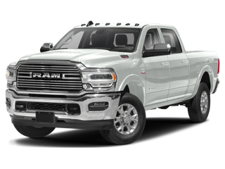 white 2021 ram 2500 front left angle view