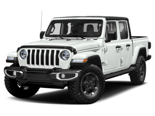 white 4 door 2021 jeep gladiator front left angle view