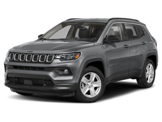 grey 2022 jeep compass front left angle view
