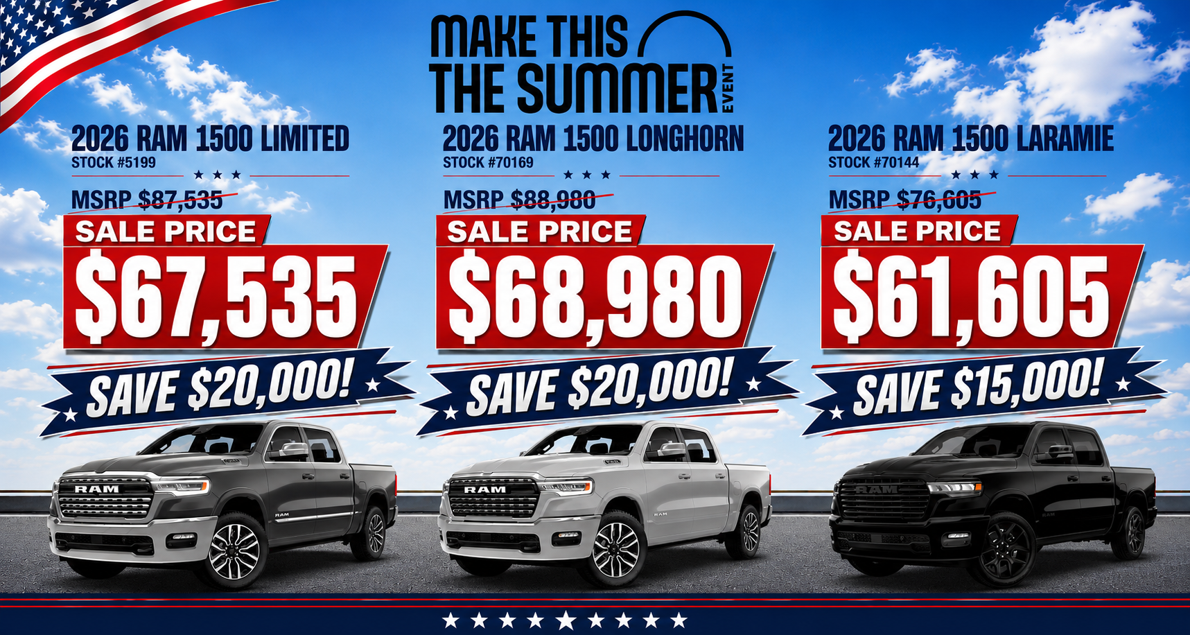 JULY RAM SPECIALS 